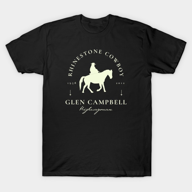 Glen Campbell - Rhinestone Cowboy // Fan Art designs T-Shirt by Liamlefr